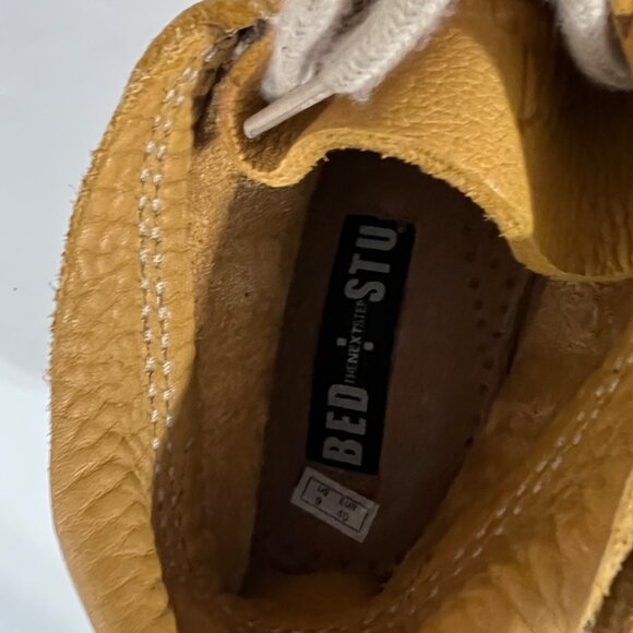 Bed Stu Tan Rustic Leather Lace Up Moc Toe Boots Shoes Casual Comfort Size 9 - Picture 4 of 8